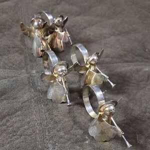 Charming Silver Angel Napkin Ring Set